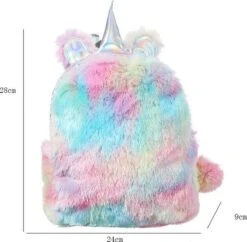 Unicorn Rugzak Zilver Multi Paars Roze Fluffy Bal -Tas Kortingswinkel 1200x1176 3