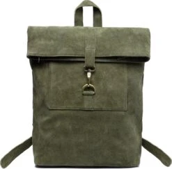 Beocca - Leren Rugzak Cleo Groen - 14" Laptoptas