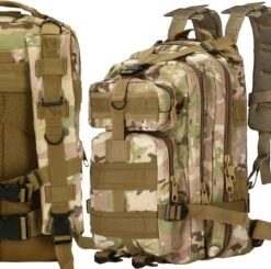 Springos Rugzak | Backpack | Wandelrugzak | Tactical Backpack | 35 Liter | Camouflage | Groen/Camel/Beige -Tas Kortingswinkel 1200x1188 2