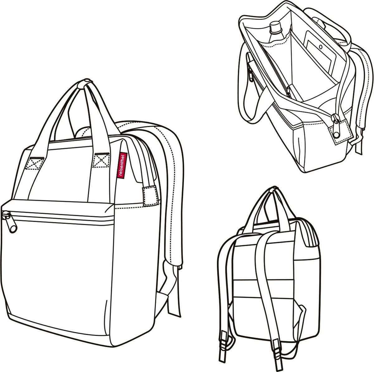 Reisenthel Allrounder R Schouder/ Rugtas - Maat R - 12L - Twist Silver Grijs 9 Reisenthel Allrounder R Schouder/ Rugtas - Maat R - 12L - Twist Silver Grijs - Afbeelding 7