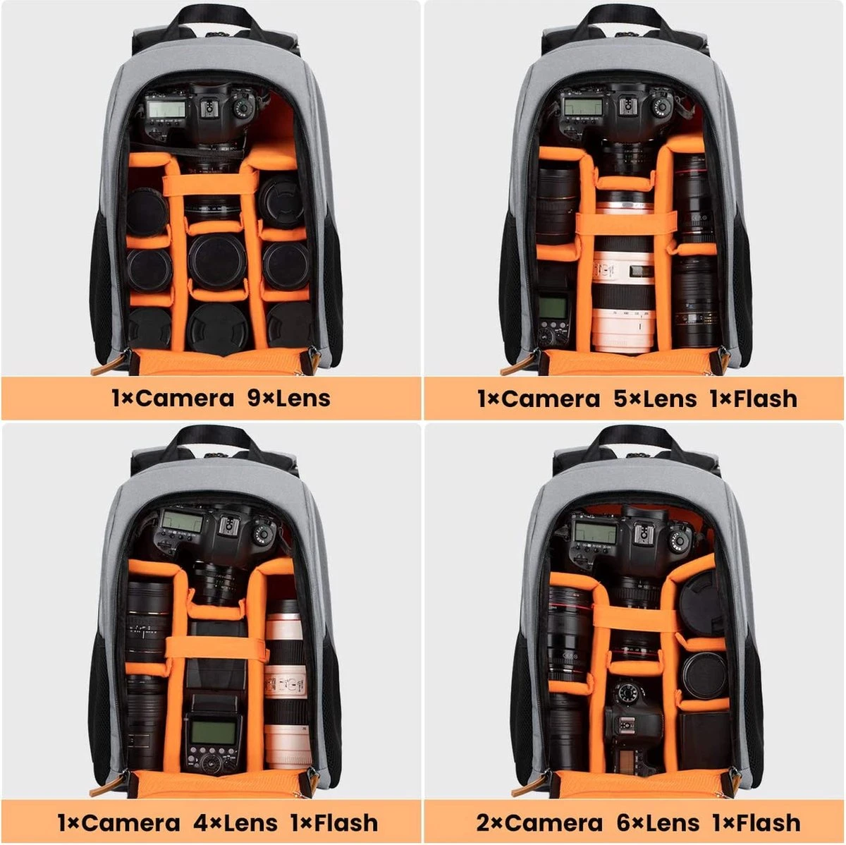 Tarion Rugzakje Voor Fotografen; Met Speciale Opbergruimte Voor Een Spiegelreflexcamera; Waterdicht, Licht En Compact; Incl. Vak Voor 15 Inch Laptop En Een Regenhoes; Grijs 7 Tarion Rugzakje Voor Fotografen; Met Speciale Opbergruimte Voor Een Spiegelreflexcamera; Waterdicht, Licht En Compact; Incl. Vak Voor 15 Inch Laptop En Een Regenhoes; Grijs - Afbeelding 5