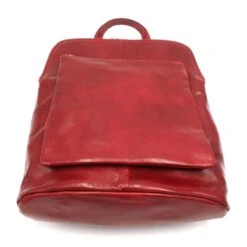 Bestleder – RZ30017 – Rood - Echt Leren - 2 In 1 - Schoudertas – Rugzak - Stevig - Hoge Kwaliteit Italiaans Leer- Rood -Tas Kortingswinkel 1200x1198 5
