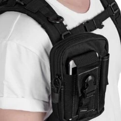 Merkloos Nylon Heuptas Waterdicht - Outdoor - Anti-Diefstal - Zwart - Met Survival Card - 34x25,2 Cm -Tas Kortingswinkel 1200x1200 1085