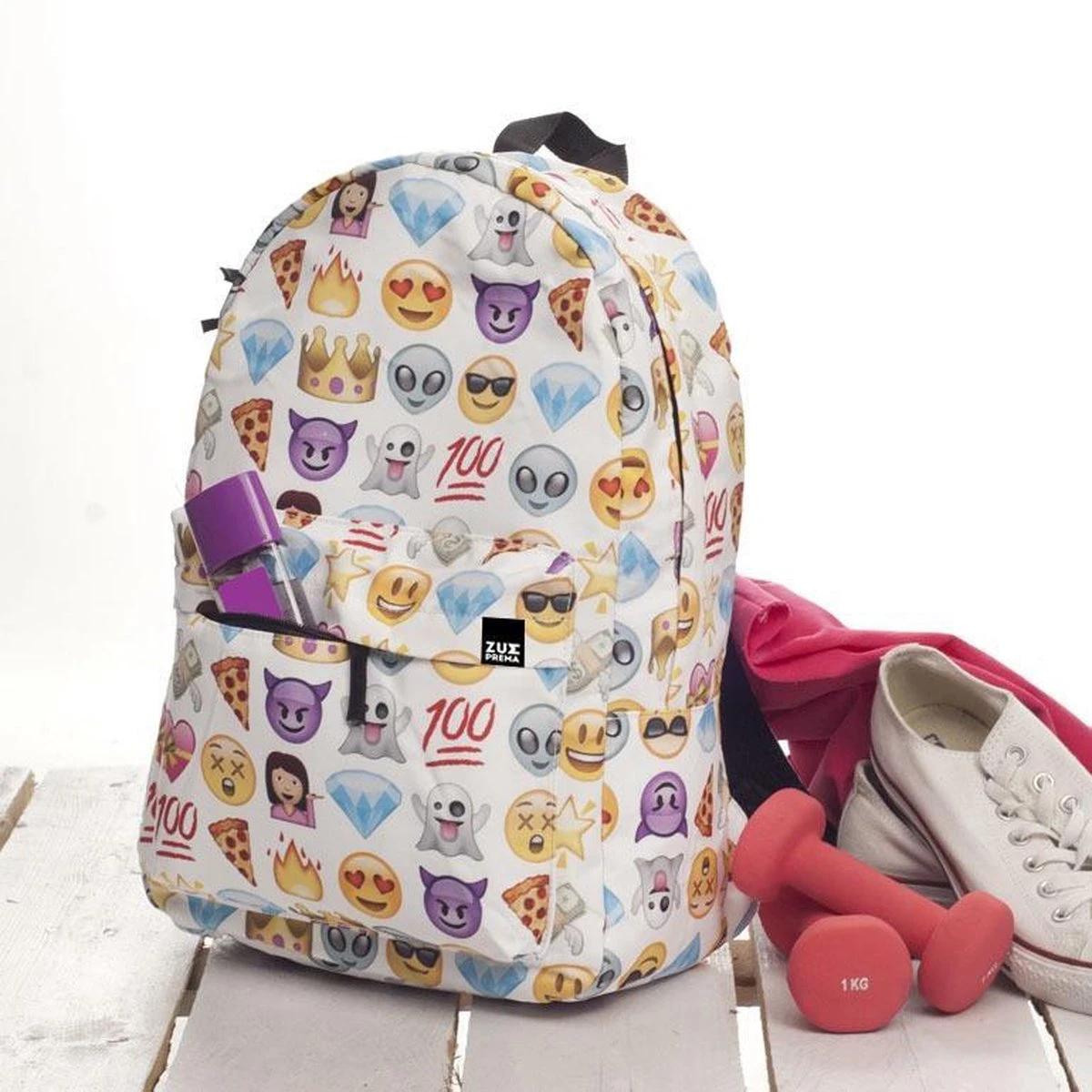 Zumprema - Emoji Madness Rugzak - Wit 7 Zumprema - Emoji Madness Rugzak - Wit - Afbeelding 5