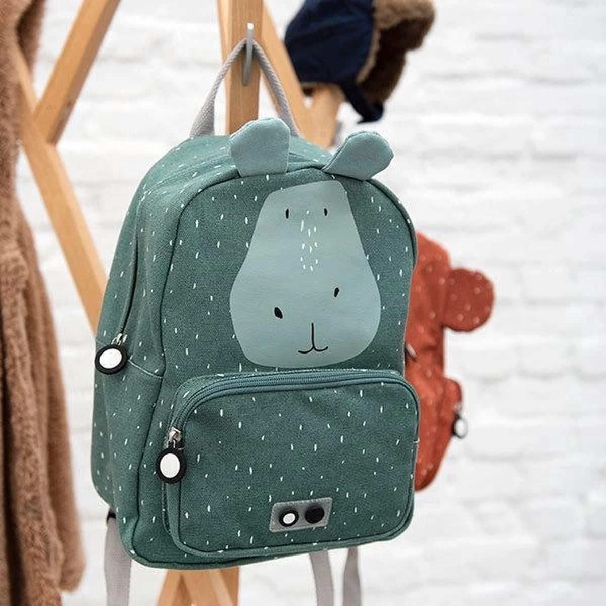 Trixie Hippo Kinderrugzak / Rugtas / Schooltas - Backpack - 12 Liter - Katoen - Blauw 18 Trixie Hippo Kinderrugzak / Rugtas / Schooltas - Backpack - 12 Liter - Katoen - Blauw - Afbeelding 16