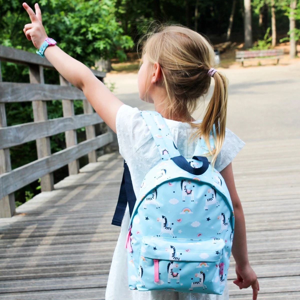 Prêt Get Excited Rugzak Meisje - Rugtas Kind - Mint - Zebra 6 Prêt Get Excited Rugzak Meisje - Rugtas Kind - Mint - Zebra - Afbeelding 4