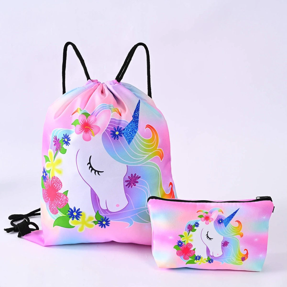 Unicorn Gymtas + Etui - Sporttas Met Rijgkoord - Bloemetjes - 4-12 Jaar 9 Unicorn Gymtas + Etui - Sporttas Met Rijgkoord - Bloemetjes - 4-12 Jaar - Afbeelding 7