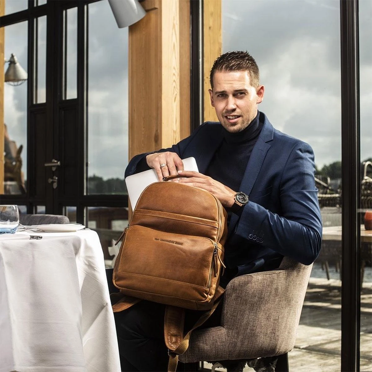 Chesterfield Bags Leren Laptop Rugzak Austin Bruin 8 Chesterfield Bags Leren Laptop Rugzak Austin Bruin - Afbeelding 6