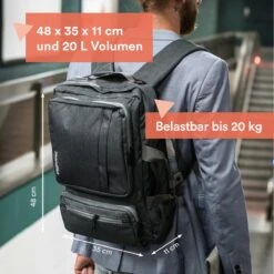 Skandika Levande Rugzak – Laptoptassen - Rugzak Dames – Rugzak Heren - Urban Style Ontwerp Rugtas – Daypack - Messenger Bag - Business Laptop Bag Reistas - Waterafstotend – 35 X 11 X 48 Cm (L X B X H) – 20 Liter - Voor School & Reizen – Grijs -Tas Kortingswinkel 1200x1200 334