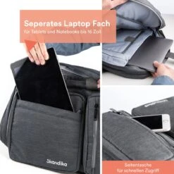 Skandika Levande Rugzak – Laptoptassen - Rugzak Dames – Rugzak Heren - Urban Style Ontwerp Rugtas – Daypack - Messenger Bag - Business Laptop Bag Reistas - Waterafstotend – 35 X 11 X 48 Cm (L X B X H) – 20 Liter - Voor School & Reizen – Grijs -Tas Kortingswinkel 1200x1200 340
