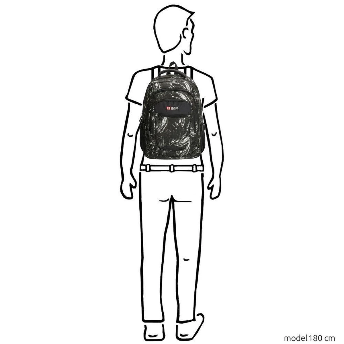 Enrico Benetti Santa Cruz 62038 Laptoprugzak 17" - Zwart Verenprint 10 Enrico Benetti Santa Cruz 62038 Laptoprugzak 17" - Zwart Verenprint - Afbeelding 8