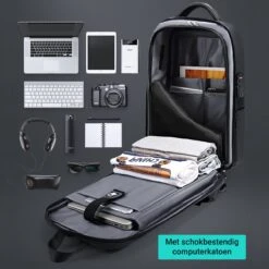 Brandie® - Rugzak - Voor Heren Reistas - Reistas - Schoudertas - Waterdichte Rugzakken - Schooltas - Anti Diefstal - USB Opladen - Heren Zakelijke Reistas Rugzak - 5013 Grootte 12*32*45 Cm - Zwart Upgraden - Gewicht 1.3 Kg -Tas Kortingswinkel 1200x1200 6