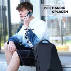 Brandie® - Rugzak - Voor Heren Reistas - Reistas - Schoudertas - Waterdichte Rugzakken - Schooltas - Anti Diefstal - USB Opladen - Heren Zakelijke Reistas Rugzak - 5013 Grootte 12*32*45 Cm - Zwart Upgraden - Gewicht 1.3 Kg -Tas Kortingswinkel 1200x1200 7