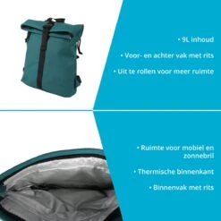 VanEnkhuizen Rolltop Rugzak 9 Liter - Waterafstotend En Thermo Materiaal - Turquoise 11 VanEnkhuizen Rolltop Rugzak 9 Liter - Waterafstotend En Thermo Materiaal - Turquoise -Tas Kortingswinkel 1200x1200 760