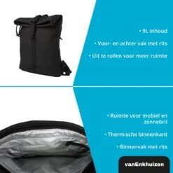 VanEnkhuizen Rolltop Rugzak 9 Liter - Waterafstotend En Thermo Materiaal - Zwart 13 VanEnkhuizen Rolltop Rugzak 9 Liter - Waterafstotend En Thermo Materiaal - Zwart -Tas Kortingswinkel 1200x1200 776