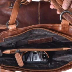 Rugtas Dames Cognac - Echt Leer - Incl. Verstelbare Riem -Tas Kortingswinkel 1200x1200 858