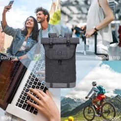 EverVanz Laptop Rugtas Vrouw & Man Roll Top Waterdicht Reizen Wandelen Rugzak Lichtgewicht Casual Dagrugzak Stijlvol Schooltas 13 EverVanz Laptop Rugtas Vrouw & Man Roll Top Waterdicht Reizen Wandelen Rugzak Lichtgewicht Casual Dagrugzak Stijlvol Schooltas -Tas Kortingswinkel 1200x1200 91