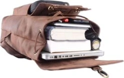 WILD WOODS Leren Unisex Rugzak Met Voorvak - Dames En Heren - Wandel Rugtas - Buffelleer - Vintage Donkerbruin 10 WILD WOODS Leren Unisex Rugzak Met Voorvak - Dames En Heren - Wandel Rugtas - Buffelleer - Vintage Donkerbruin -Tas Kortingswinkel 1200x762 3