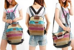 Miss Lulu Dames Handtas - Schoudertas - Rugtas Met Regenboogpatroon – Schooltas – Laptoptas (E1711) -Tas Kortingswinkel 1200x808 1