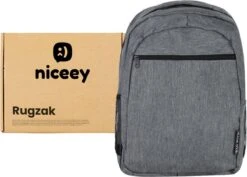 Niceey Rugzak - 20L - 16 Inch - Laptop Rugtas - Waterafstotend - Grijs -Tas Kortingswinkel 1200x859