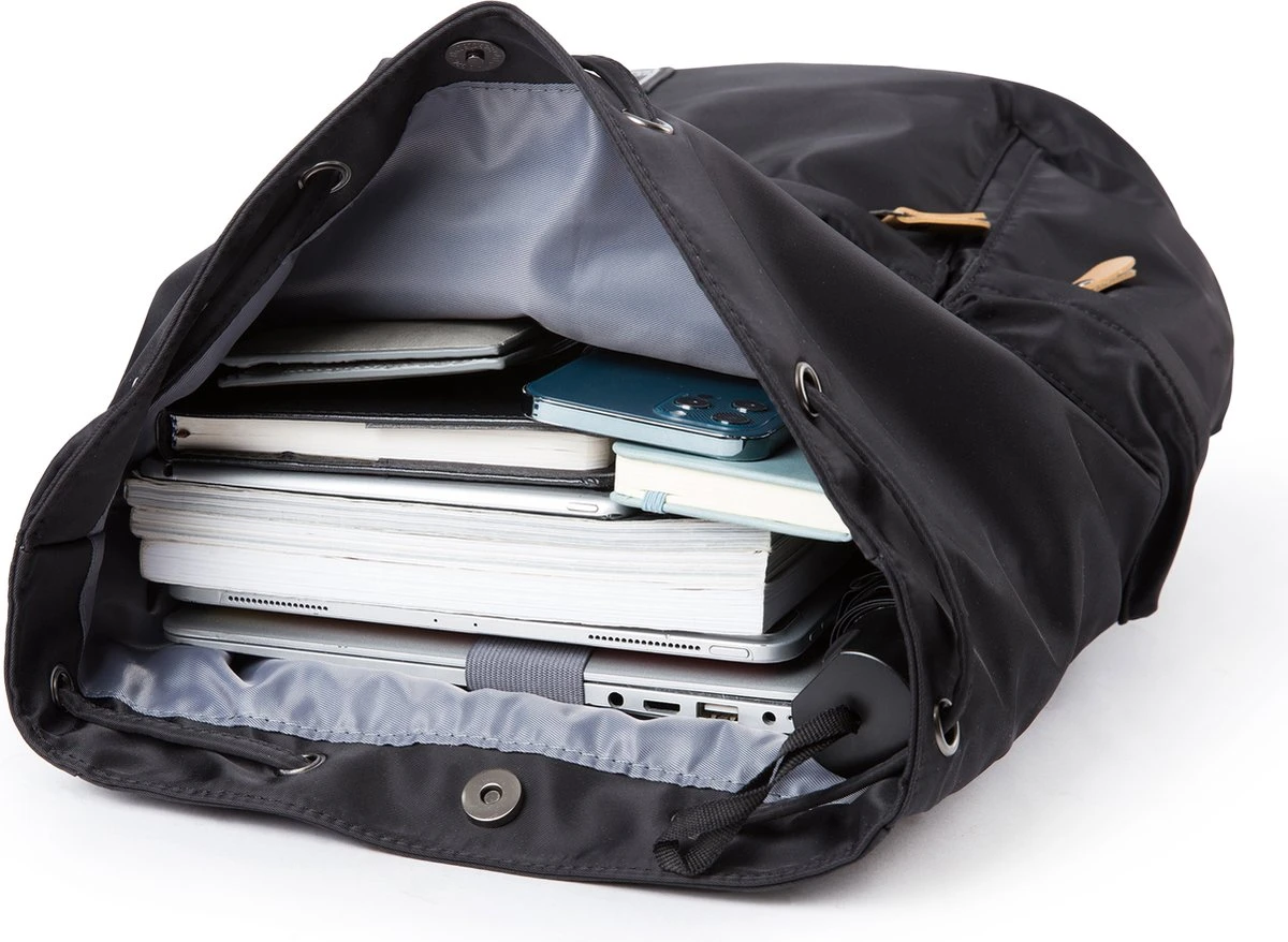 HEANVÈR Vintage Oxfort Rugzak - Waterdichte Rugtas 23L - 15,6 Inch Laptop Tas - Zwart 10 HEANVÈR Vintage Oxfort Rugzak - Waterdichte Rugtas 23L - 15,6 Inch Laptop Tas - Zwart - Afbeelding 8