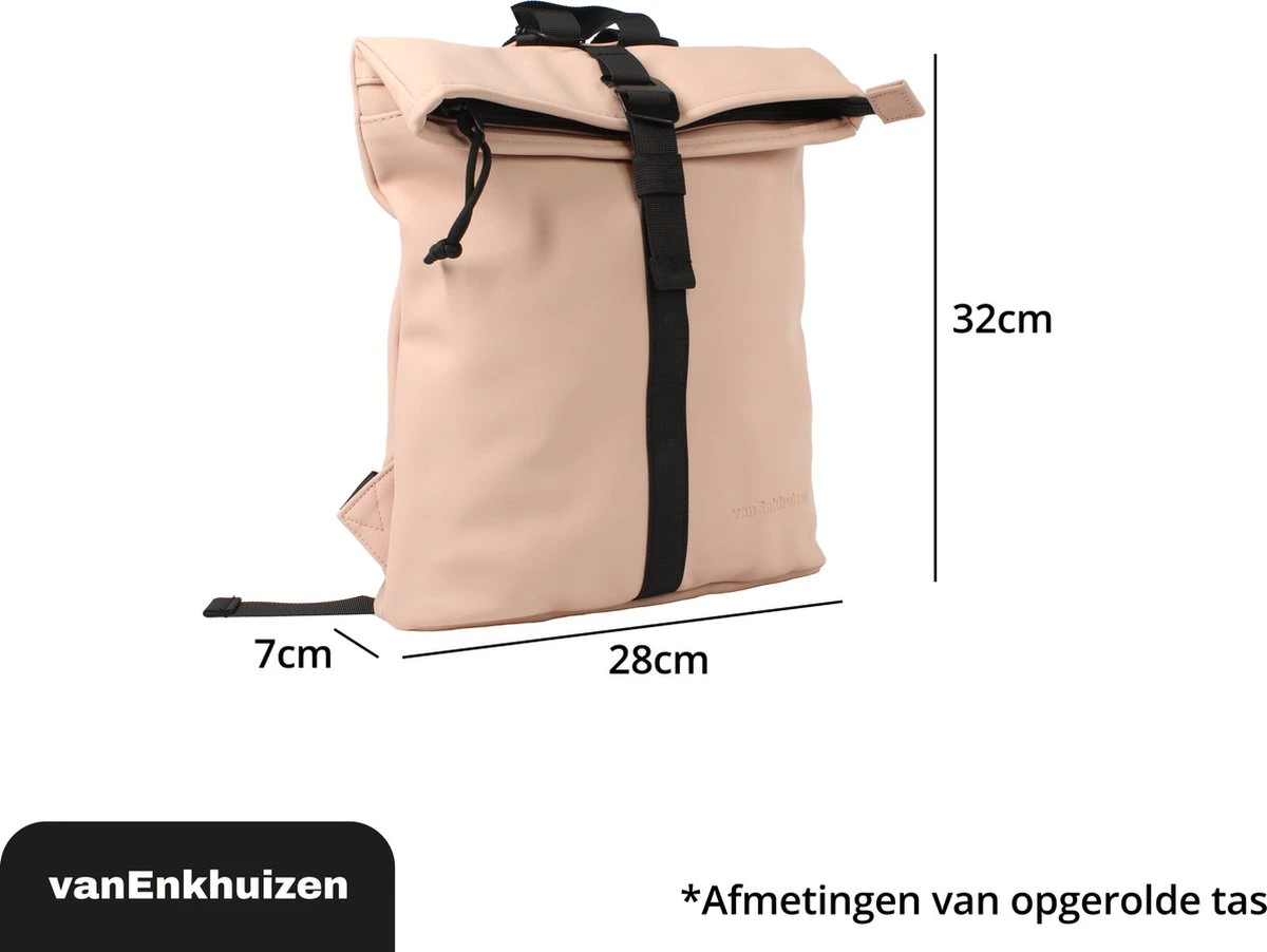VanEnkhuizen Rolltop Rugzak 9 Liter - Waterafstotend En Thermo Materiaal - Roze 8 VanEnkhuizen Rolltop Rugzak 9 Liter - Waterafstotend En Thermo Materiaal - Roze - Afbeelding 6