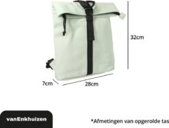 VanEnkhuizen Rolltop Rugzak 9 Liter - Waterafstotend En Thermo Materiaal - Mint -Tas Kortingswinkel 1200x907