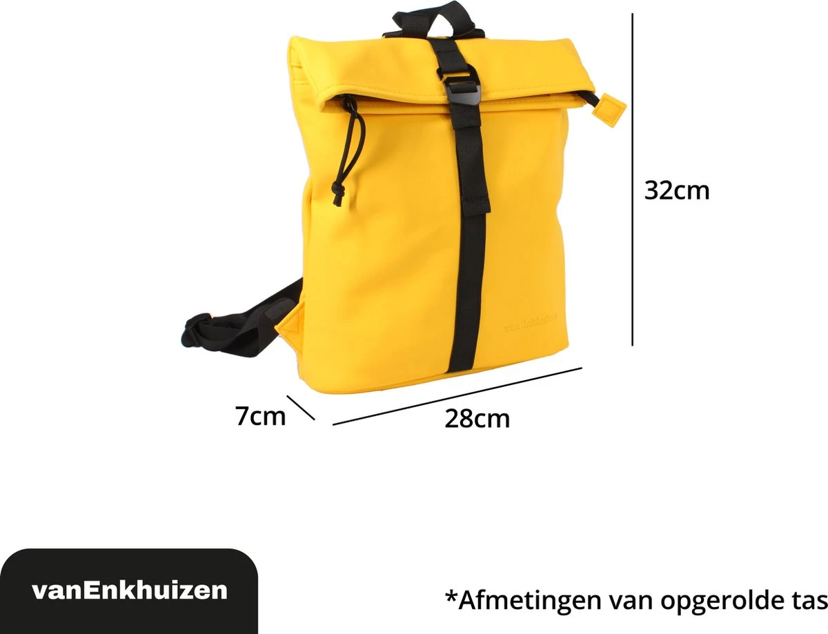 VanEnkhuizen Rolltop Rugzak 9 Liter - Waterafstotend En Thermo Materiaal - Geel 8 VanEnkhuizen Rolltop Rugzak 9 Liter - Waterafstotend En Thermo Materiaal - Geel - Afbeelding 6