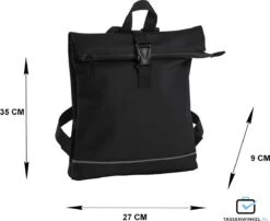 Daniel Ray Jefferson Rolltop Laptop Rugzak Waterproof - Zwart -Tas Kortingswinkel 1200x982