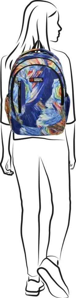 Enrico Benetti Capetown Laptoprugzak 46170 - 15" Laptopvak - 30 Liter - Multi Paint Print -Tas Kortingswinkel 308x1200 1