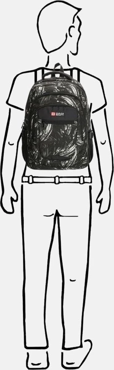 Enrico Benetti Santa Cruz 62038 Laptoprugzak 17" - Zwart Verenprint 11 Enrico Benetti Santa Cruz 62038 Laptoprugzak 17" - Zwart Verenprint - Afbeelding 9