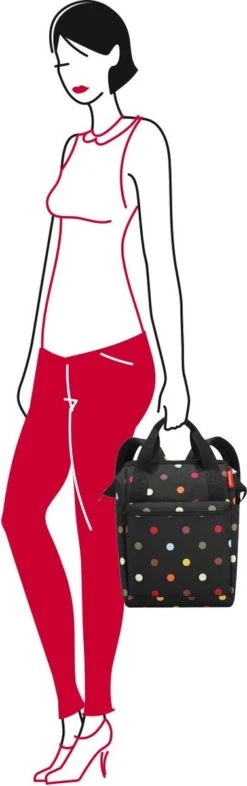 Reisenthel Allrounder R Schouder/ Rugtas - Maat R - 12L - Dots Zwart -Tas Kortingswinkel 377x1200