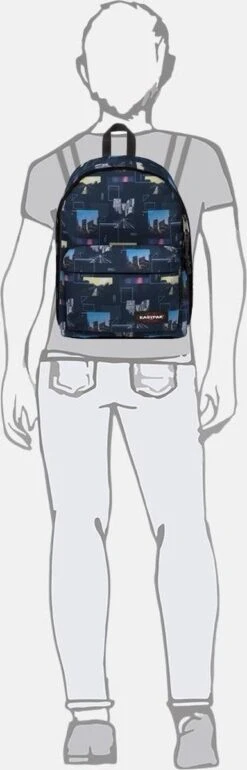 Eastpak Out Of Office Rugzak - Shapes Blue -Tas Kortingswinkel 385x1200 1