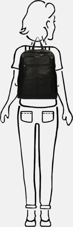 Chesterfield James Leren Laptop Rugzak - 14 Inch - Zwart -Tas Kortingswinkel 386x1200