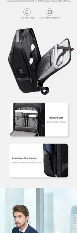 Arctic Hunter Rugtas - Laptop Tas - 15,6 Inch - Waterafstotend - Usb Oplaadstation -Tas Kortingswinkel 400x1200