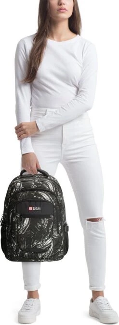 Enrico Benetti Santa Cruz 62038 Laptoprugzak 17" - Zwart Verenprint 17 Enrico Benetti Santa Cruz 62038 Laptoprugzak 17" - Zwart Verenprint -Tas Kortingswinkel 442x1200