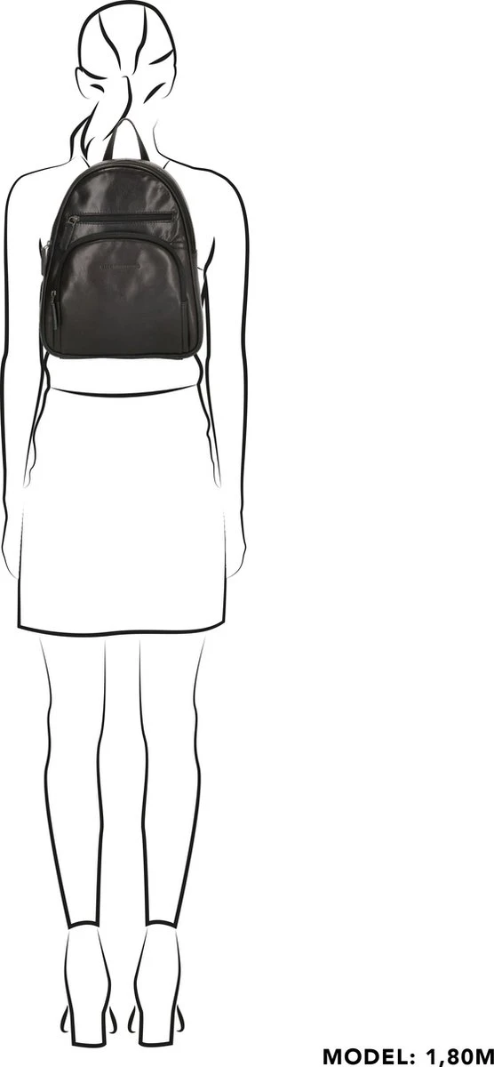 Old West Leren Dames Rugzak San Antonio M - Zwart 15 Old West Leren Dames Rugzak San Antonio M - Zwart - Afbeelding 13