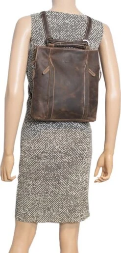 Rugtas Leer Of Schoudertas Leer Cognac - Rugzak Leer Anti-Diefstal - Groter Te Maken Met 2 Zij Ritsen -Tas Kortingswinkel 575x1200 13