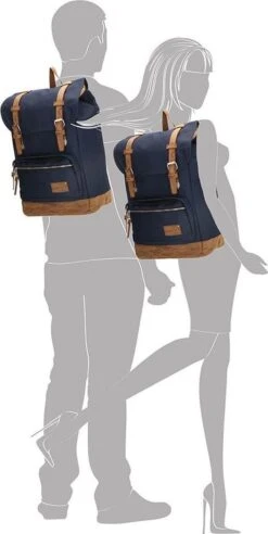 Enrico Benetti Santiago 46162 Laptoprugzak Met 17" Laptopvak - Blauw -Tas Kortingswinkel 603x1200