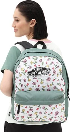 Vans Realm Rugzak Ditsy Poppy Floral Marshmellow / Duck Green -Tas Kortingswinkel 637x1200 1