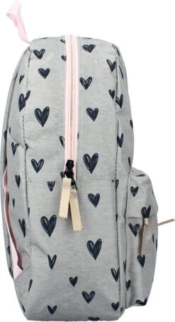 Milky Kiss Clever Girls - Rugzak - Schooltas Meisje - Grijs - Hartjes -Tas Kortingswinkel 654x1200 1