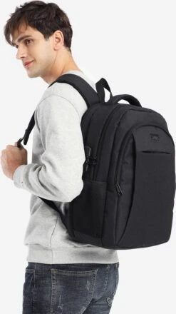 Kono Rugzak - Schooltas - 15,6 Inch Laptop Rugtas - Dames/Heren - 28L - Waterafstotend - Zwart -Tas Kortingswinkel 674x1200