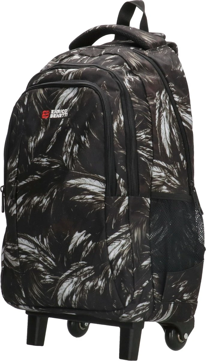 Enrico Benetti Trolleyrugzak - Rugzak Trolley - 2 Wielen - Zwart 4 Enrico Benetti Trolleyrugzak - Rugzak Trolley - 2 Wielen - Zwart - Afbeelding 2