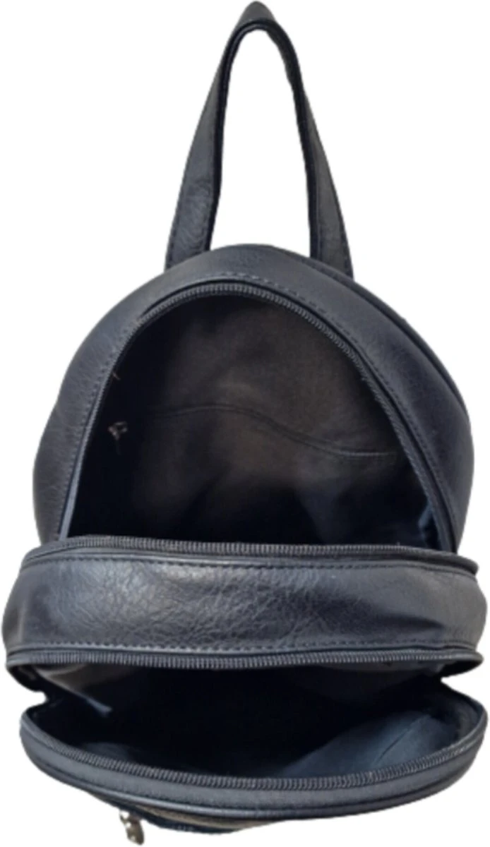 Rugzak Soepele Zwarte PU-Leer 6 Rugzak Soepele Zwarte PU-Leer - Afbeelding 4