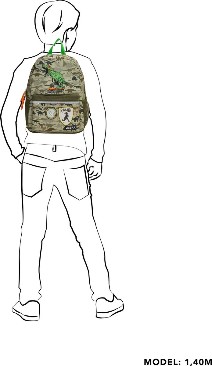 Zebra Rugzak Dino Camouflage (m) + Dino Ei 9 Zebra Rugzak Dino Camouflage (m) + Dino Ei - Afbeelding 7
