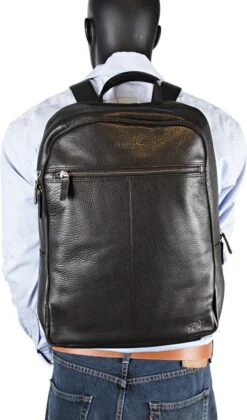 Rugzak Dames Leer Of Rugtas Heren Leer - Zwart Leer - Zwarte Laptop Rugzak Unisex -Tas Kortingswinkel 705x1200 1