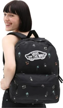 Vans Dames Laptop Rugzak / Rugtas / Laptoptas - Realm - Zwart - 15 Inch -Tas Kortingswinkel 706x1200