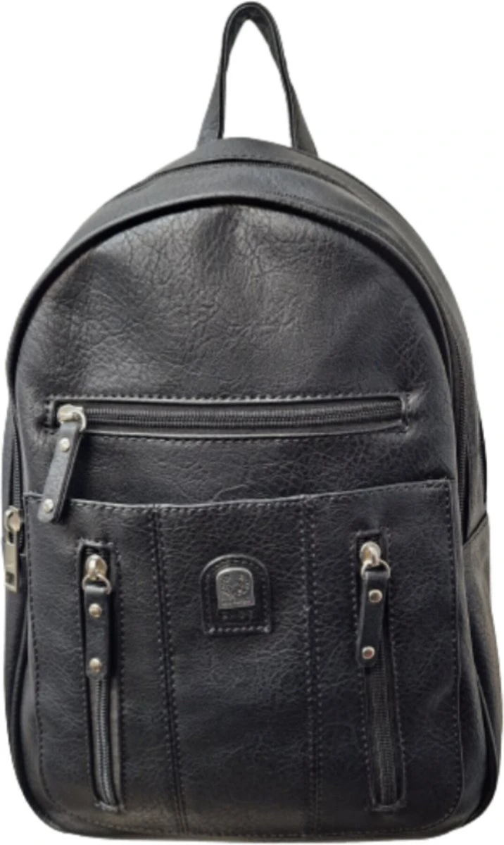 Rugzak Soepele Zwarte PU-Leer 3 Rugzak Soepele Zwarte PU-Leer