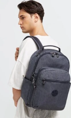 Kipling SEOUL Rugzak, 27 Liter, 15 Inch Laptopvak - Active Denim -Tas Kortingswinkel 726x1200 3