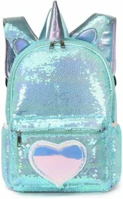 Eenhoorn Schooltas - Rugzak - Unicorn Rugtas 42 X 30 X 14 Cm- Kinderrugzak - Sequin- Luxe Giftset - Pailletten - Inclusief Tas + Etui - Turquoise - Voor Al Je Speelgoed En Schoolspullen -Tas Kortingswinkel 744x1200 7